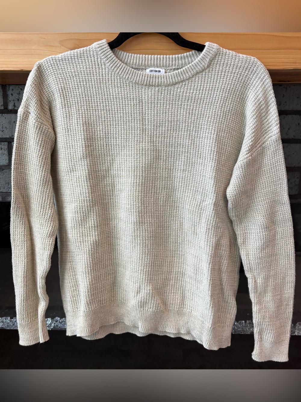 Cotton On Ivory Waffle Crewneck Sweater